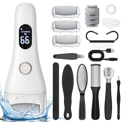 Foot Callus Remover for Feet, Electric Foot Srcubber Callus Remover with 3 Speed, Pedicure Kit Tools Foot File for Dead Skin Dry Crack Skin Calluses, Foot Care Spa Kit Gift for Men Women Senior