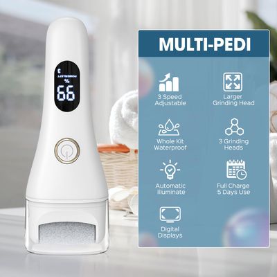 Foot Callus Remover for Feet, Electric Foot Srcubber Callus Remover with 3 Speed, Pedicure Kit Tools Foot File for Dead Skin Dry Crack Skin Calluses, Foot Care Spa Kit Gift for Men Women Senior