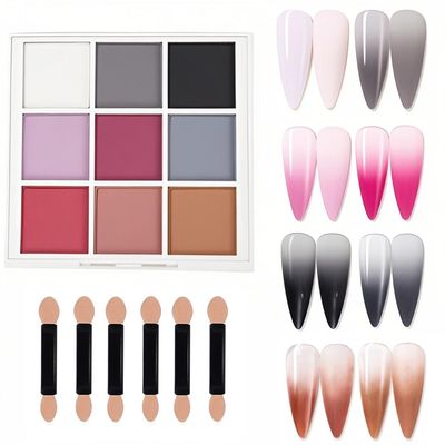 9 Color Nail Pigment Powder Set for Vibrant Ombre,Glitter Nail Art DIY Manicure Accessories Kit with Long-Lasting Shades (Color A)