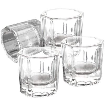 4 Pieces Acrylic Dappen Dish Nail Dapping Dish Nail Powder and Liquid Holder Glass Bowl Crystal Cup Nail Supplies
