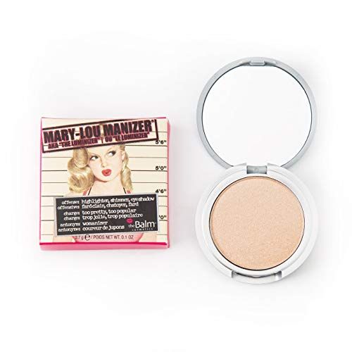 theBalm Mary-Lou Manizer Honey-Hued Luminizer, Highlighter, Shadow &amp; Shimmer, Subtle Glow, 0.1 Ounce (Pack of 1) - Travel Size