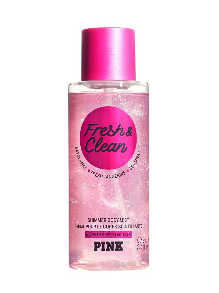 Victorias Secret Pink Collection Fresh and Clean Shimmer Body Mist New Womens Fragrance Perfume