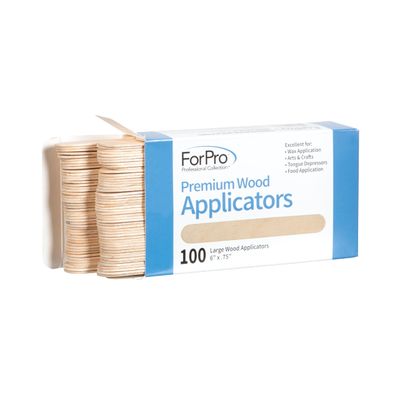 ForPro Professional Collection Premium Wood Applicators, Non-Sterile, Hair Removal Waxing Sticks, Large, 6 L x .75 W, 100-Count
