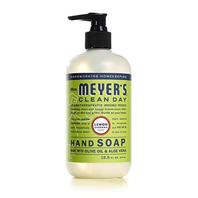 MRS. MEYERS CLEAN DAY Hand Soap, Made with Essential Oils, Biodegradable Formula, Lemon Verbena, 12.5 fl. oz