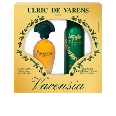 Ulric De Varens VARENSIA - Eau De Parfum for Women 2pcs Set- Earthy, Fruity, Floral Scent - Notes of Lotus Flower, Clove Raspberry, &amp; Vanilla- Fruity &amp; Floral- 1.7 Fl Oz 4 Fl Oz Deodorant Spray