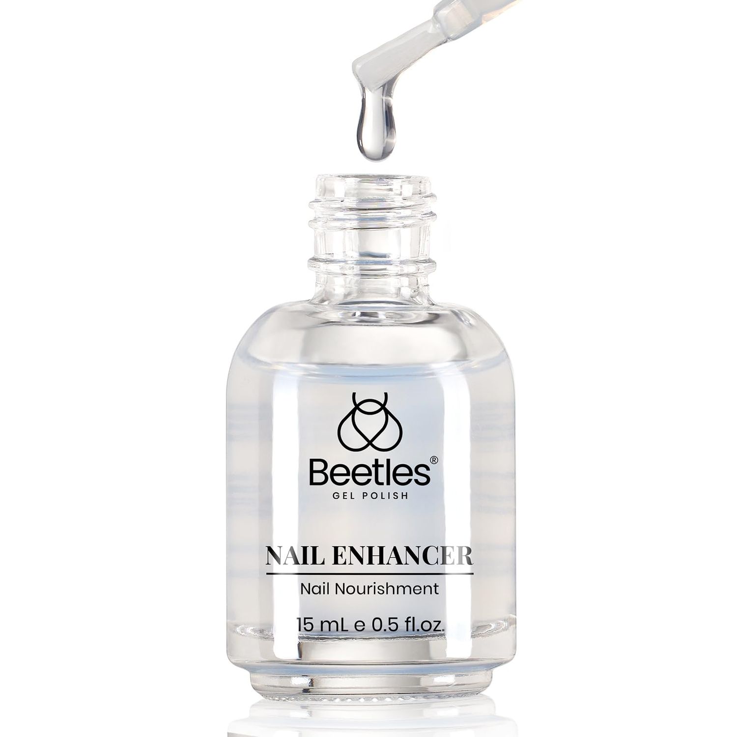 Beetles Nail Strengthener and Growth, Nail Hardener Extra Strong and Growth, Nail Strengthener for Damaged Nails Thin Nails, Clear Nail Polish Strengthener and Growth, 0.5 Fl Oz Quick Dry Nail Care