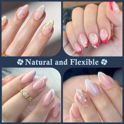 Luckyfairy Short Almond Fake Nails, 360pcs Soft Gel Pre-Shaped Acrylic Nail Tips, Half Matte Full Cover Clear Gelly Press on Flase Nail Tips for Extension Nail Manicure Home DIY 12 Sizes Gelly Tips