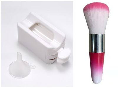 Chunmeng White Nail Powder Recycling Box With Scoop Nail Art Box Nail Art Accessories Makeup Tool Powder Glitter Saver Nail Art Accessories Makeup Tool