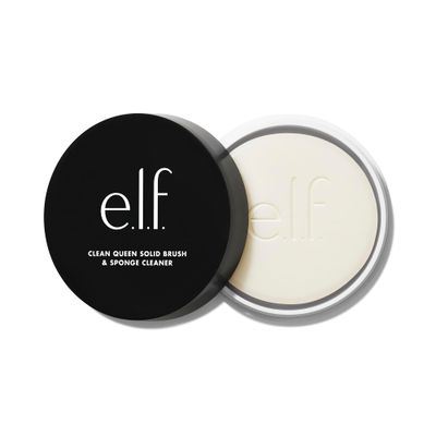 e.l.f. Clean Queen Solid Brush &amp; Sponge Cleaner, Cleanses Face &amp; Eye Makeup Brushes &amp; Sponges, Nourishing, Non-Damaging Formula, Vegan &amp; Cruelty-Free