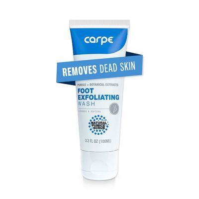 Carpe Exfoliating Foot Scrub - Odor Protection Feet Exfoliator Scrub &amp; Foot Odor Eliminator for Feet - Improves Foot Antiperspirant Performance - Minty Fresh Foot Wash For Women &amp; Men