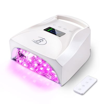Biduo UV LED Nail Lamp,96W Rechargeable Cordless Nail Dryer, 52 Beads Quick Dry with Remote Control,4 Timers,Auto Sensor,Key Sound,Built-in Cooling Fan,Professional Gel Polish UV Light (White)
