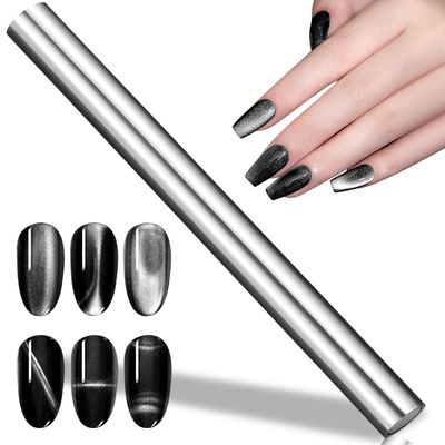vnjaoi Nail Magnet Tool,Super Long Double-head Nail Magnet Pens Magnet Stick 3D Magnetic Cat Eye Gel Polish Nail Art, for DIY 3d Magnetic, Salon, Studio or Home