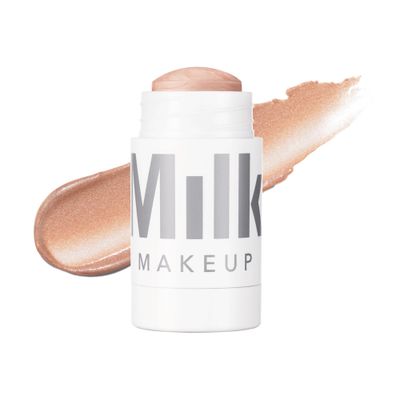 Milk Makeup Highlighter - Cream Highlighter Stick for Face Body with Radiant, Shimmery Glow - Buildable, Blendable, Vegan Formula for All Skin Types - Lit (Champagne), 0.21 oz