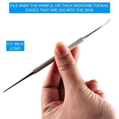 Ingrown Toenail Removal Kit - Under Nail Cleaner Tool Double Ended Nail Lifter &amp; Nail File Cleaning Scooper Curette Tools Trimmer Medical Grade Stainless Steel Manicure Pedicure Nail Care Set by Krisp