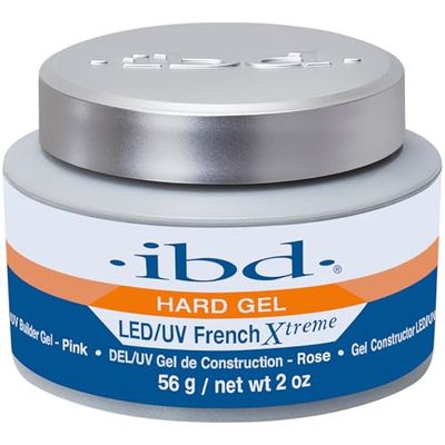 IBD Hard Gel - LED/UV French Xtreme Pink, 56 g - MADE IN USA - Premium build-up gel for gel nails