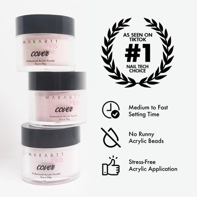 MakarttPro Acrylic Nail Powder 2oz - Pink Pearl Cover Powder for Nail Extensions, Ideal for Professional Nail Technicians