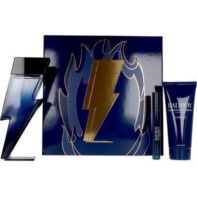 Carolina Herrera 3-Pcs Bad Boy Cobalt Gift Set - Eau De Parfum 3.4 Fl Oz Shower Gel 3.4 Fl Oz Mini 0.34 Fl Oz