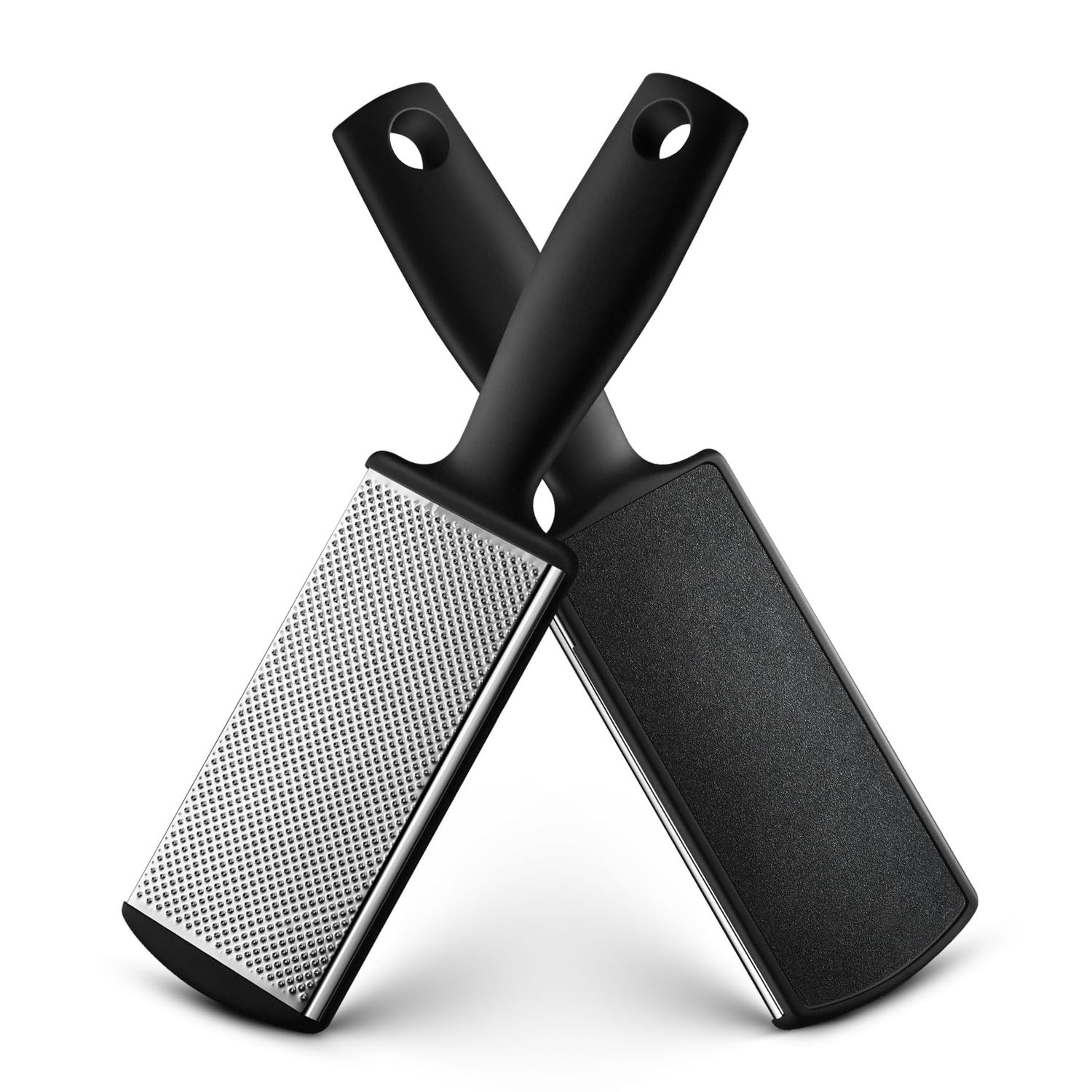 BALUCA Foot Files Callus Remover Stainless Steel Foot Rasp and Dual Sided Feet File Professional Scrubber Pedicure Tools Premium for Feet Care Remove Hard Skin, Black