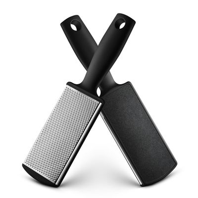 BALUCA Foot Files Callus Remover Stainless Steel Foot Rasp and Dual Sided Feet File Professional Scrubber Pedicure Tools Premium for Feet Care Remove Hard Skin, Black
