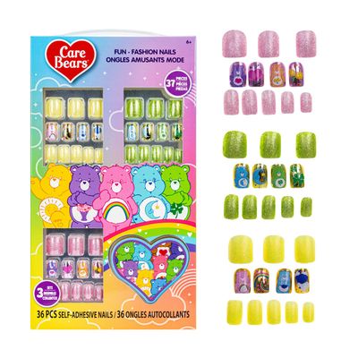 Care Bears 36 pcs Press on Nails for Kids | Pre-Glued &amp; Fake Nails with Nail File for Girls | Birthday Gifts for Ages 6 by Townley Girl