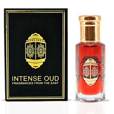INTENSE OUD Gold Saffron Long Lasting Arabian Perfume Oils for Women 12ML (0.40 OZ) Fragrance Oil With Exotic Saffron, Amber &amp; Sweet Vanilla Notes - Concentrated Perfume Oil in Black Gift Box