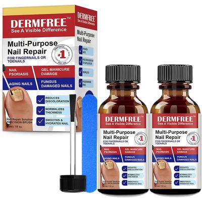 2Pc Multi-Purpose Nail Repair &amp; Extra Strength Nail Fungus Treatment with Soothing Tea Tree Oil for Discolored &amp; Damaged Nails - Best Plant Drops for Nails Care