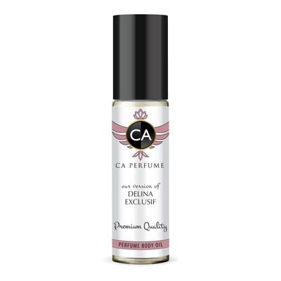 CA Perfume Impression of Delina Exclusif For Women Replica Fragrance Body Oil Dupes Alcohol-Free Essential Aromatherapy Sample Travel Size Concentrated Long Lasting Attar Roll-On 0.3 Fl Oz/10ml
