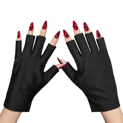 GAOY Anti UV Gloves for Gel Nail Lamp, Professional Fingerless UPF50 UV Light Protection Gloves for Home DIY &amp; Salon Use Nail Art Accessories