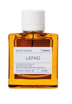 KORRES LEFKO Eau de Toilette for Men and Women, Unisex Fragrance, Floral, Pudrid &amp; Moscusy, Vegan, 50 ml