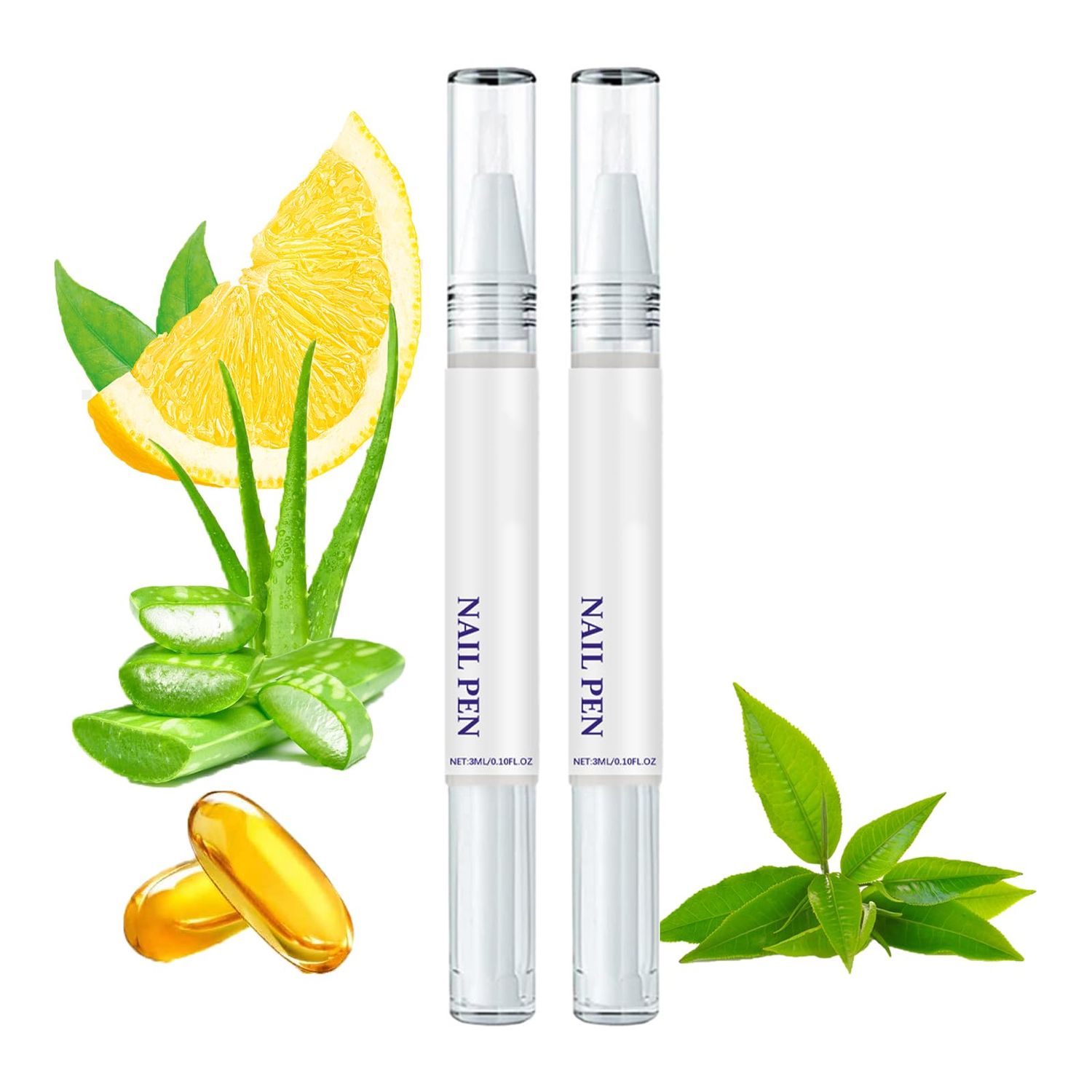 Nailz Nail Growth Pen, Anperio Stem Cell Nail Growth Pen, Radiant Nail Care, Rejuvenation Nail Repair Pen, With Lemon Tea Tree Cuticle Oil, Moisturizes And Strengthens