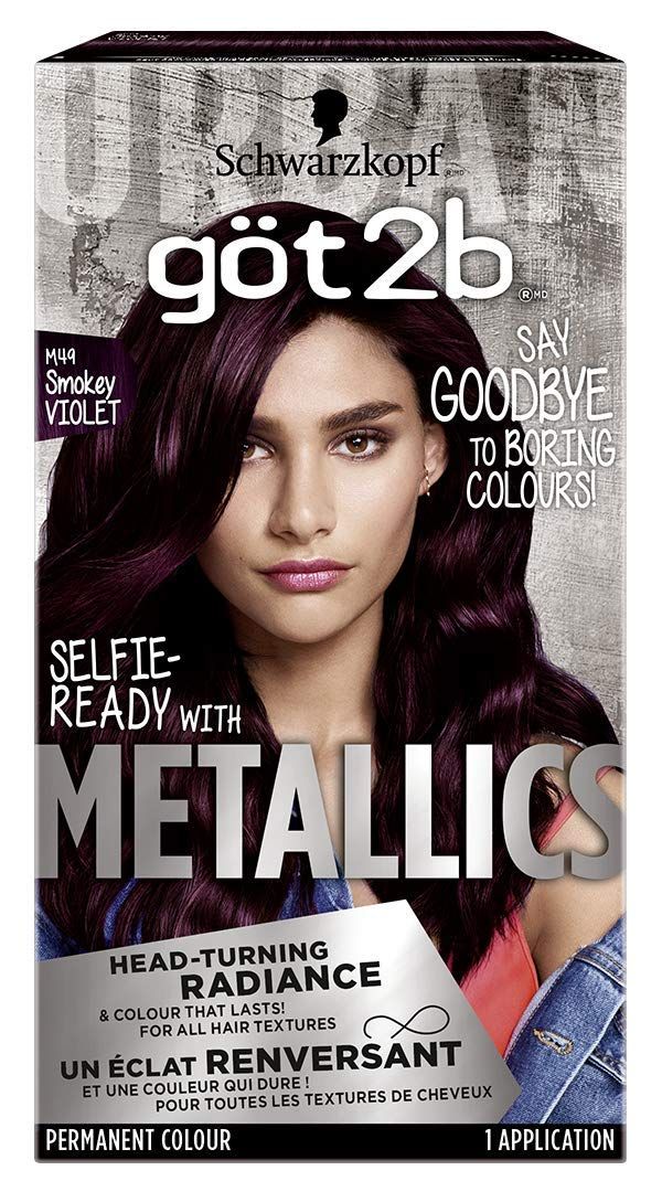 Schwarzkopf Got2b Metallics Permanent Hair Color, M49 Smoky Violet