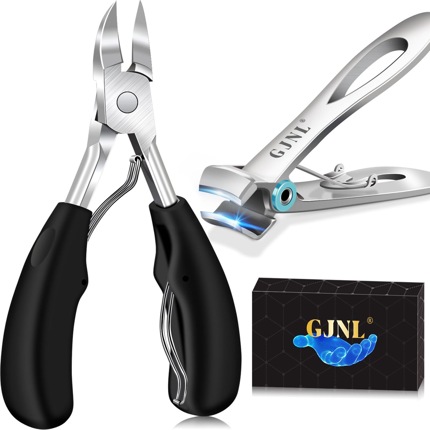 Toenail Clippers for Seniors Thick Toenails - 16mm Wide Jaw Opening Nail Clippers for Men Thick Nails, Large Toe Nail Clippers Heavy Duty Nail Cutter with Sharp Curved Blade for Men Senior
