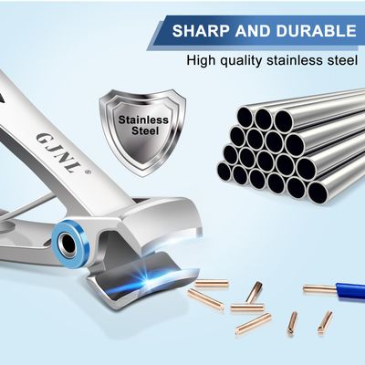 Toenail Clippers for Seniors Thick Toenails - 16mm Wide Jaw Opening Nail Clippers for Men Thick Nails, Large Toe Nail Clippers Heavy Duty Nail Cutter with Sharp Curved Blade for Men Senior