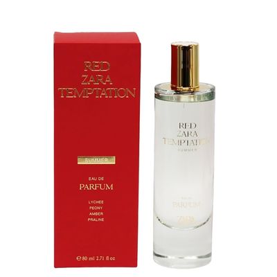 Zara Red Temptation Summer Eau De Parfum for Women 80ML (2.71 fl. oz) Floral, Woody &amp; Musky Scent with Orange Blossom, Jasmine &amp; Saffron Long-Lasting &amp; Addictive Fragrance