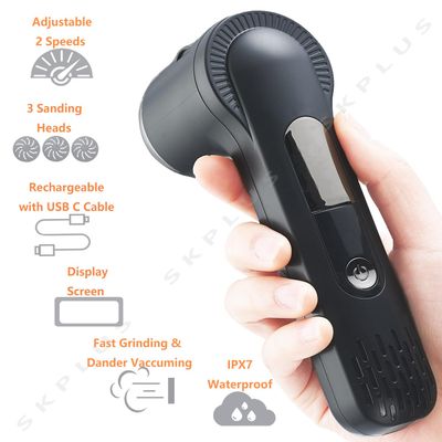 Electric Callus Remover with Dander Vacuum for Feet, Portable 36 in 1 Pedicure Kit Foot File Callus Remover, Waterproof Rechargeable Foot File for Foot Care with 3 Heads&LCD Display