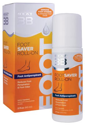Neat Feat 3B Foot Saver Roll-On Antiperspirant for Feet, 2.0 Fluid Ounces