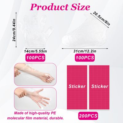 200Pcs Paraffin Wax Liners for Feet and Hand Disposable Paraffin Wax Bath Liners Plastic Hand and Foot Bags Larger and Thicker Paraffin Baths Gloves for Hand, Foot Covers