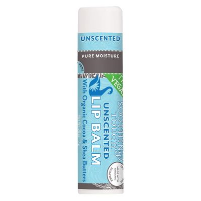 Soothing Touch Lip Balm, Vegan Unscented, 0.25 Ounce