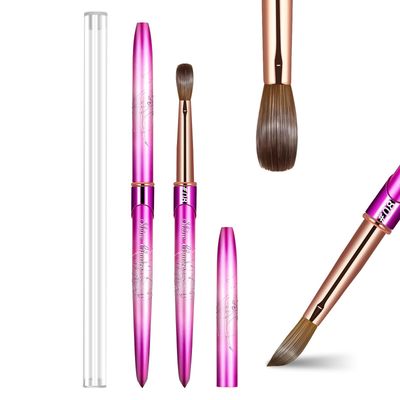 Shine Chance Acrylic Nail Brush Size 8, 100 Real Kolinsky Art Nail Brush for Acrylic Powder Application, Handmade Women Manicure Nail Extension Tool for Professional DIY Home Salon and Beginners