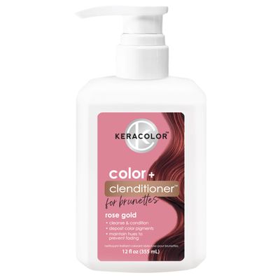 Keracolor Clenditioner for Brunettes ROSE GOLD Hair Dye - Semi Permanent Hair Color Depositing Conditioner, Cruelty-free, 12 Fl. Oz.