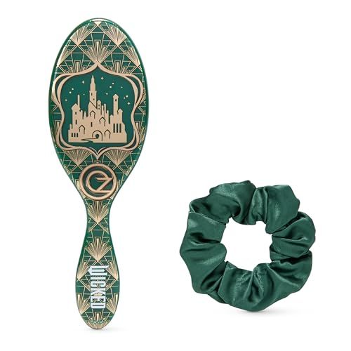 Wet Brush Original Detangler Hair Brush Emerald City (Wicked) Kit - Ultra-Soft IntelliFlex Bristles - Detangling Brush Glides Through Tangles For All Hair Types (Wet &amp; Dry) - 1 Brush &amp; 1 Scrunchie