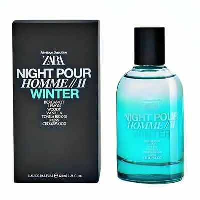 Zara Night Pour Homme II Winter Perfume for Men Elegant Bergamot Spiced Nutmeg Lavender Warm Cedar Vanilla Eau de Parfum 100ml (3.38 fl. oz.)