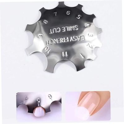 Silver Nail Manicure Edge Trimmer French Tip Tool, Nail Art Trimmer Template French Manicure Accessories Kit Nail Art