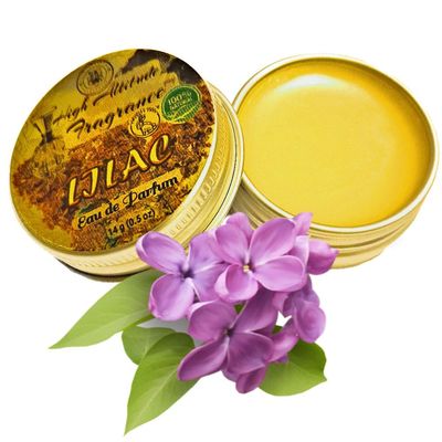 LILAC Perfume - Eau de Parfum - Solid Balm - Aromatherapy Essential Oils (Syringa Vulgaris, Hyacinth, Orris, Heliotrope, Violet) Fresh Cut Lilacs - Natural Fragrance - 0.5oz