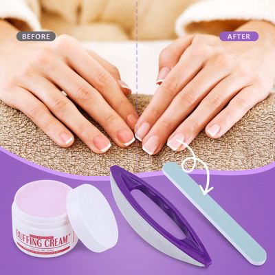 Nail Buffers Blocks For Nails, Manicure Polishing Kit, Nail Art Buffing CreamNail Brush BufferPolishing Strip Nail Care Tools Set Nail Buffer Block for Professional Manicure Pedicure Salon