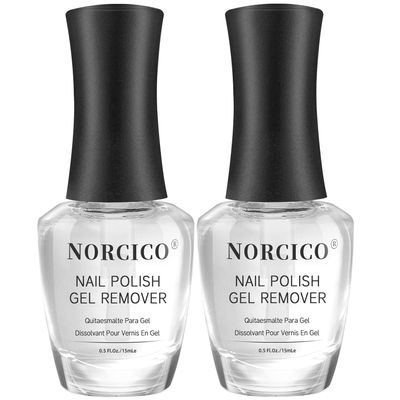 Gel Nail Polish Remover Kit (2 Pack) : Nail Polish Gel Remover with Nail File, 2-5 Minute Maximum-Strength Gel Remover for Shellac Nails, Acetone-Free Formula, No Soak Needed, At-Home and Salon Use