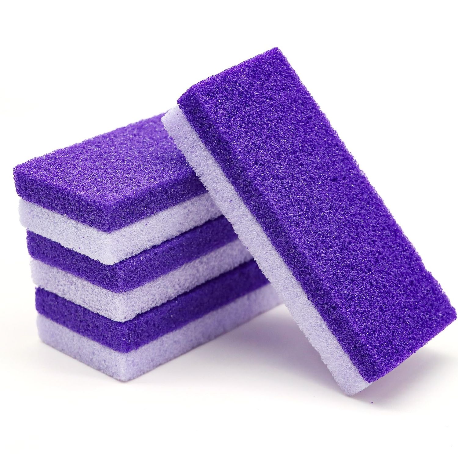 Foot Pumice Stone 4 Pack Pedicure Stone for Feet Pumice Sponge for Feet Callus Remover and Scrubber Double Sided Pedicure Foot Pumice Stone for Feet and Heels Callus and Dead Skins (Purple)