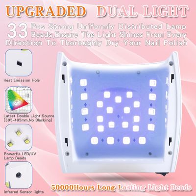 Rechargeable Faster Drying UV LED Nail Lamp, LED Nail Dryer Gel Polish Light Nail Polish Curing LED Nail Dryer Automatic Sensor Professional Nail Light Suitable for Fingernails and Toenails