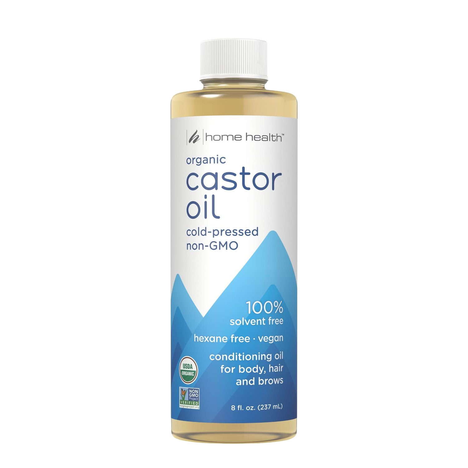 Home Health Castor Oil - 8 fl oz - Conditioning Oil for Body, Skin &amp; Brows - Non-GMO, USDA-Certified Organic - Cold Pressed - Solvent &amp; Hexane Free