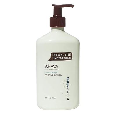 AHAVA Dead Sea Water Mineral Shower Gel - Gentle Daily Cleanser with Osmoter | Hydrating, Refreshing &amp; Skin-Softening Formula, 17 Fl.Oz
